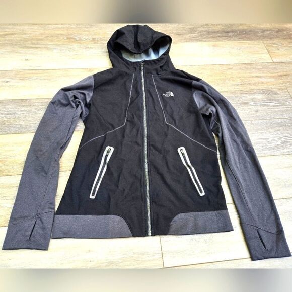 The North Face Kilowatt Hooded Jacket gray and black mens size medium - Picture 2 of 7